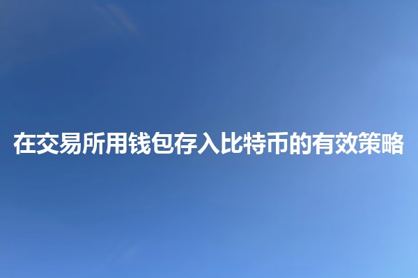 在交易所用钱包存入比特币的有效策略💰🪙