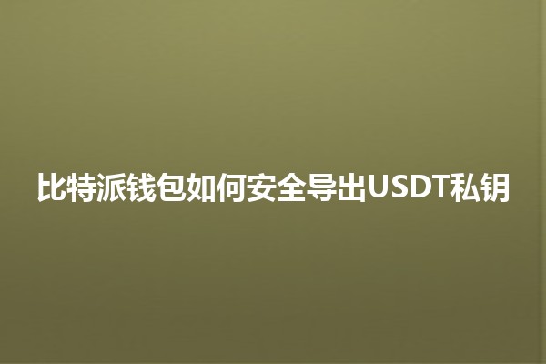 比特派钱包如何安全导出USDT私钥 🔐💰